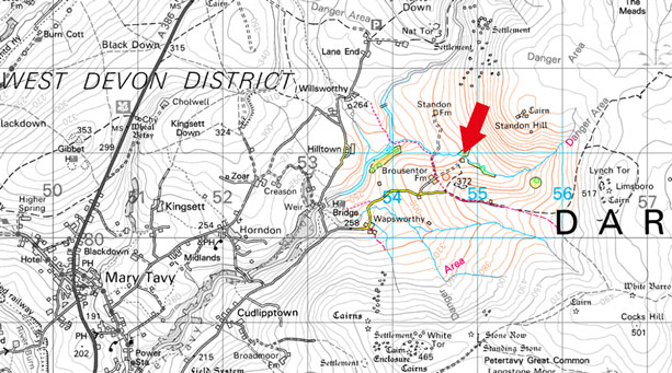 Ordinance Survey map showing Baggator farm location